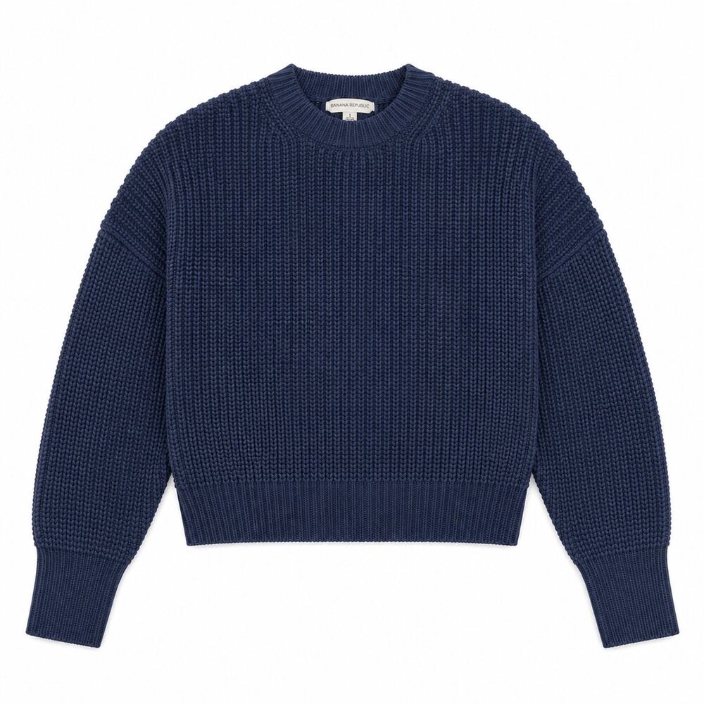 Banana Republic !00% Cotton Cable knit sweater in navy. Women’s S